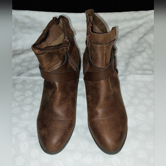 Massini Alexandra Brown Side Zipper Ankle Boots Size 10 - Picture 5 of 14